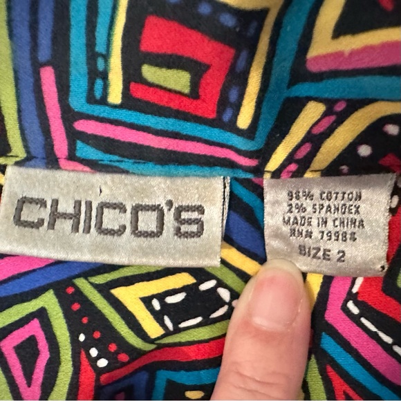 Chico's Multi Color Abstract Geometric Print
Zipper Jacket - Picture 4 of 9